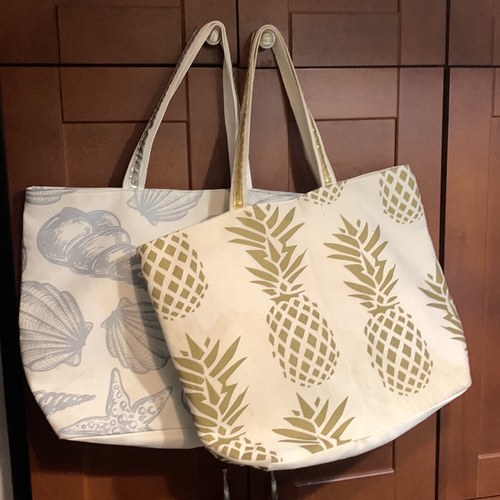 Pineapple tote bag shell beach bag carry on bag